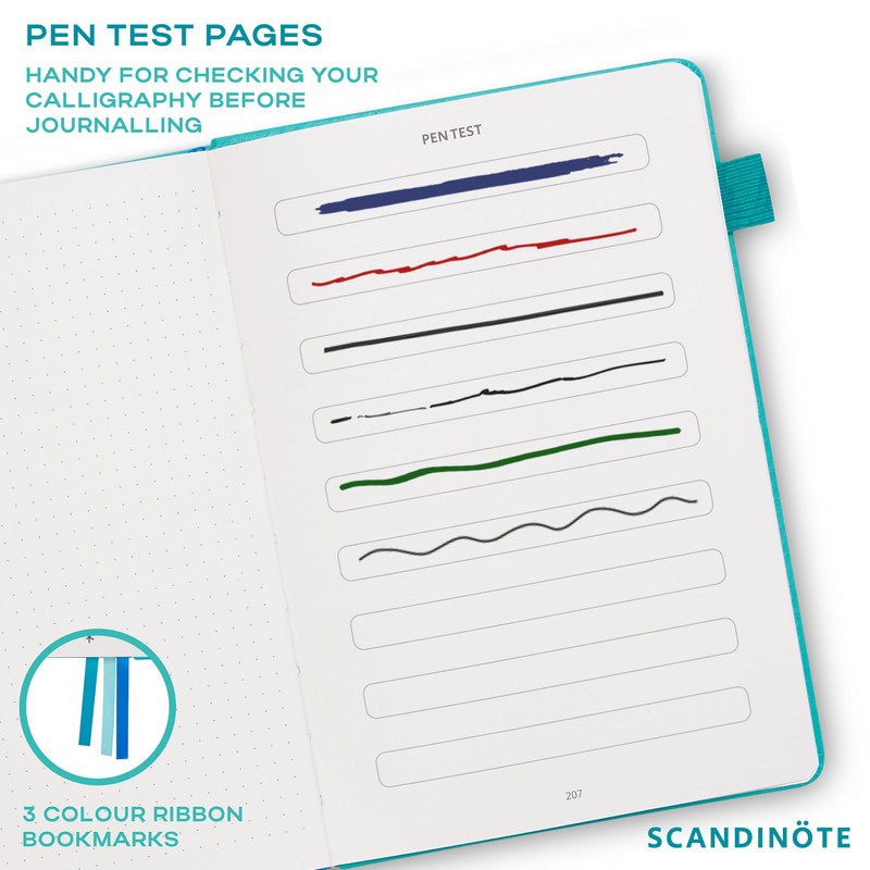 Scandinote A5 Bullet Dotted Journal - Teal, 208 Pages, 120gsm