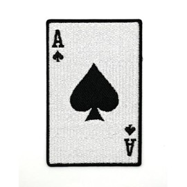 3.5" Ace of Spades Patch - Embroidered Poker Retro Card Las Vegas Applique Appliques Iron On Sew On Patches for Holes, Clothing, Jeans, Hat, Backpacks, Clothes - Las Vegas Retro Iron On Patch
