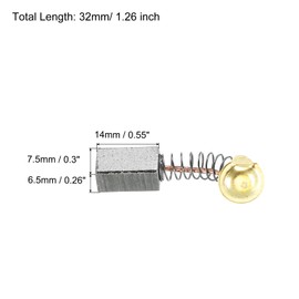 PATIKIL Carbon Brush, 0.5 x 0.3 x 0.26 inches (14 x 7.5 x 6.5 mm), Electric Motor, Electric Tools, Angle Grinder, Table Saw, Spare Parts Repair 2 Pieces