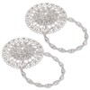 2Pcs Magnetic Curtain Tiebacks Stainless Steel Sparkling Crystal Flower Curtain
