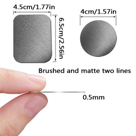 ACKLLR 16 Pieces Phone Car Mount Metal Plate with Adhesive for Magnetic Cradle-Less Mount,Cell Phone, GPS and Tablet Holder, 8 Rectangular and 8 Round, Black/Silver