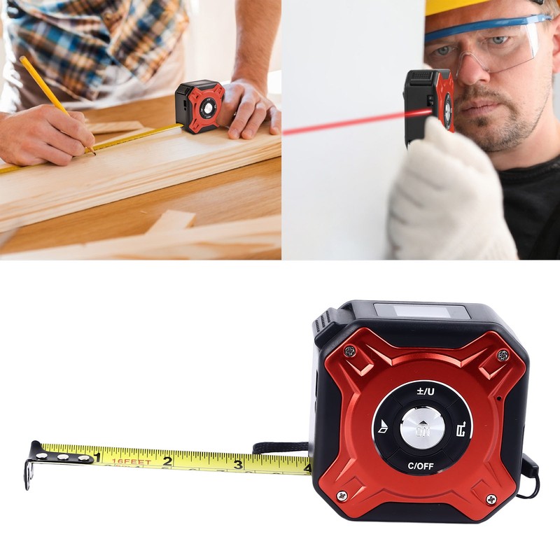Digital Laser Tape Measure Aluminum Alloy Rechargeable 131FT Laser Measuring