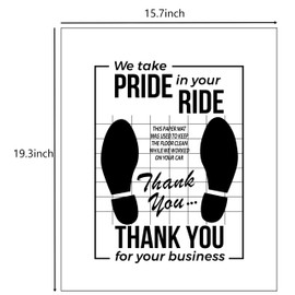 White Car Paper Floor Mats,50Pcs Vehicles Disposable Floor Pads,Temporary Cars Floor Protector,Automotive Mat Covers Protector,Detailing Detail Wash,Temporary Sticky 16x20inch