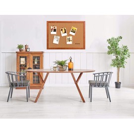 Cork Board 24 x 36 Inch Bulletin Board, Cork Notice Board 100% Wood Framed Brazil Imported, Mounting Hardware Push Pins Included