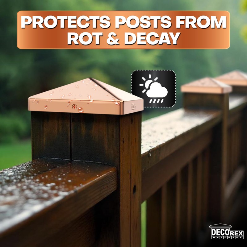 Solid Copper Heavy Duty Post Caps 5.5 x 5.5 for