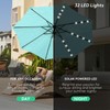 JEAREY Upgrade 9FT LED Lighted Patio Umbrella, Solar Outdoor Umbrella,