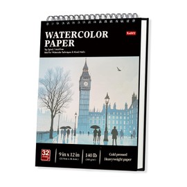 9"x12" Watercolour Paper a4 Pad, 32 Sheets (64 Pages), 140LB/300GSM Cold Press, Spiral-Bound A4 Sketchbook, Drawing Pad,Mixed Media Paper, –Suitable for Beginners, Artists & Professionals