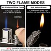 Magic Dual Flame Crocodile Lighter, Refillable Butane Torch Lighter Double