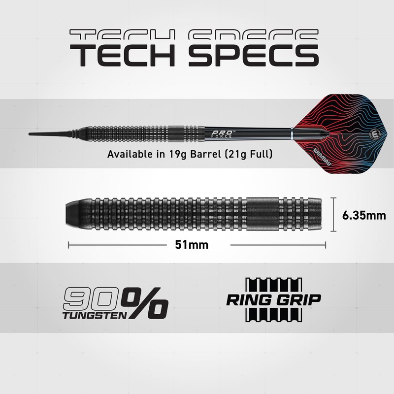 WINMAU Darts Solaris Pro 19g Barrel / 21g Full Weight