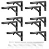 5 Pairs (10 PCS) 12 Inch Folding Shelf Brackets,Metal Collapsible