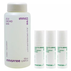 Innisfree 이니스프리 한란 스킨+(히알루론산 세럼15mlx3개 추가) Innisfree Orchid Skin+ (with Hyaluronic Acid Serum 15ml x 3)