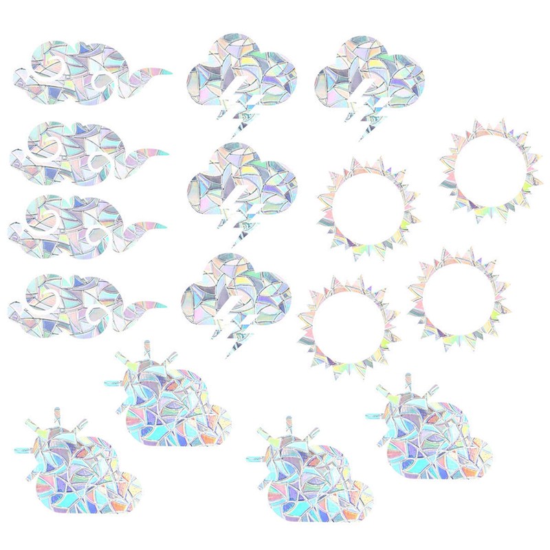16Pcs Rainbow Suncatcher Window Clings Anti Collision Window Stickers Decals