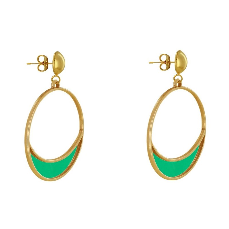 LES POULETTES BIJOUX - Gold Metal Nail Earrings Circle and