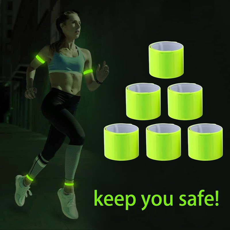 JSMTKJ 20 pieces reflective bands, snap bracelets, reflective snap bracelet,