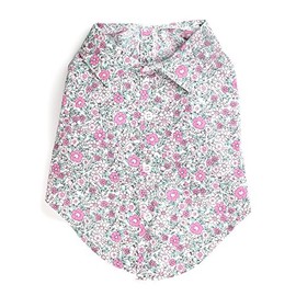 The Worthy Dog Floral Print Button Up Look Pet Shirt, Soft Cotton Tank Shirt for Dogs, Breathable Summer Outfit for Pets, Fits XXL Size Dogs, Pink