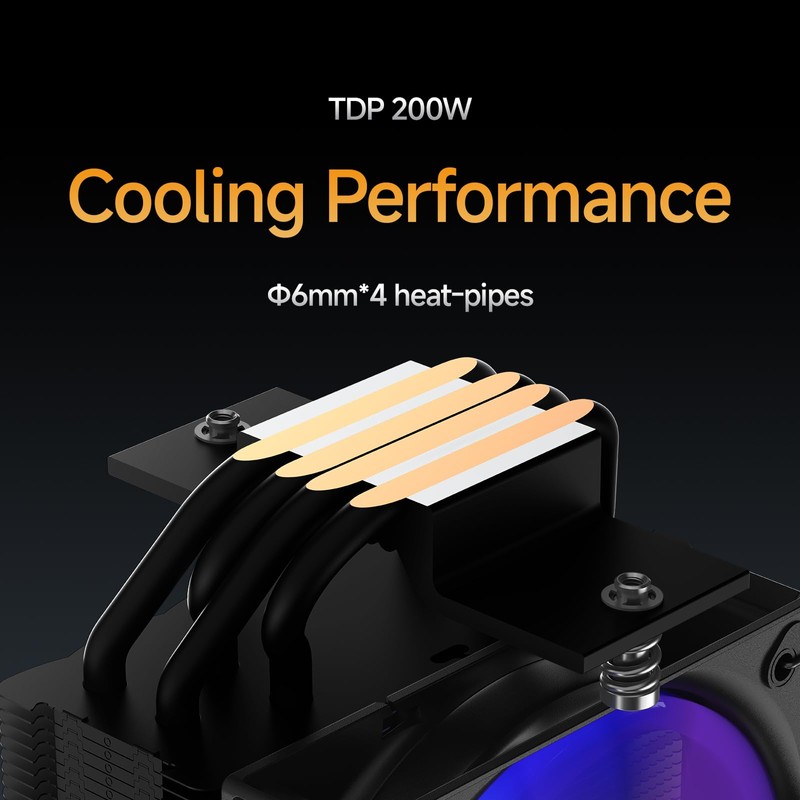Gamma A40 ARGB BK CPU Cooler,100mm PWM Fan,133mm Height Single
