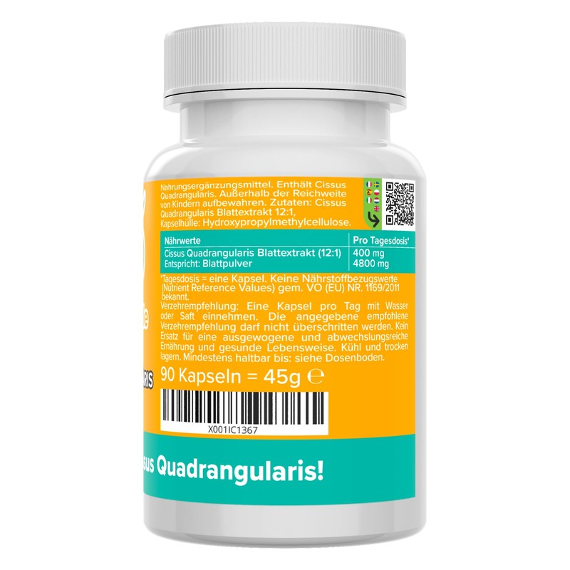 Cissus Quadrangularis Capsules - High Dose 4800 mg (400 mg