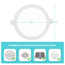 30PCS Disposable Shower Drain Cover Hair Catcher Mesh Stickers Environmentally Friendly Degradable Floor Drain Sticker Effective Capture Human and pet Hair for Bathroom, Laundry, Bathtub, Kitchen,Sink