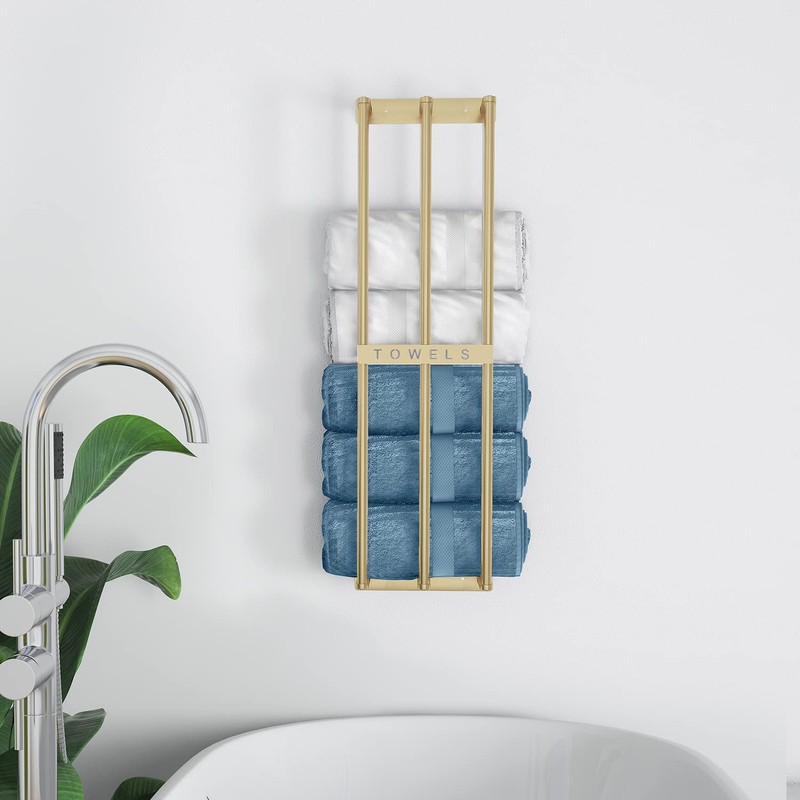 Bathroom Towel Storage, Bethom Wall Towel Rack for Rolled Towels,