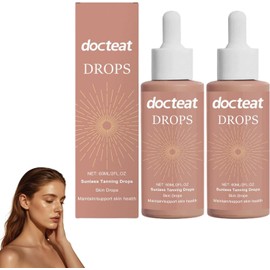 Gotas Bronceadoras Bebibles,Gotas Autobronceadoras para Rostro y Cuerpo, Loción Bronceadora Sin Sol, Hidratación Duradera para Rostro y Cuerp,para Todos Los Tipos de Piel (2PCS) Conveniente y agradabl