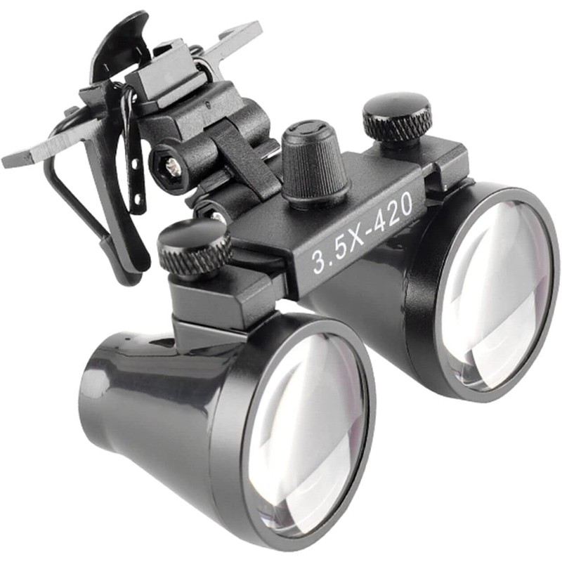 EUSTOMA Clip-on Magnifier Mini Binocular Magnifier Attaches to Glasses/Goggles, Lightweight,