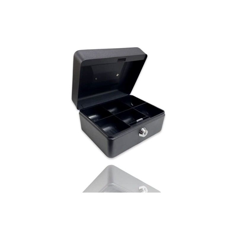 Requisite Needs Metal Money Box Tin 6" Steel Cash Safe