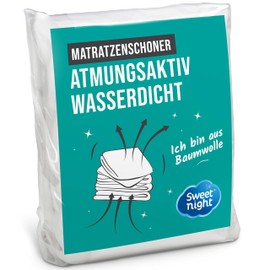 Sweetnight Mattress Protector 90 x 200 cm Cotton Waterproof and Absorbent Mattress Topper Quiet and Breathable