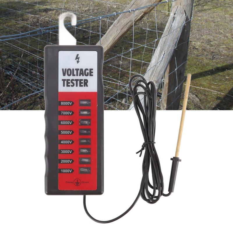 Electric Fence Tester LCD Screen Voltage Meter 10KV Portable Tool