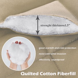 KEPARPCN Blackout Door Curtain - Privacy Thermal Insulated Self Adhesive Window Curtain for Patio French Door Curtain Windproof Waterproof Warm Curtains for Winter, W32 x L82 inch, 1 Panel, Cappuccino