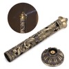 Incense Burner Bronze Tone Dragon Phoenix Relief Craft Ornaments Tea