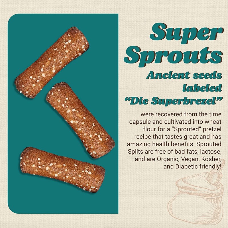 Unique Snacks Sprouted Pretzel Shells, Delicious Homestyle-Baked Snack Bag, Vegan,