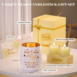 Best Friend Birthday Gifts,Friend Gifts for Women Candlestick Holders Friendship Gifts for Women, Xmas Secret Santa Gifts for Friend,Graduation Gifts Birthday Presents for Friend,Bestie,Sisters