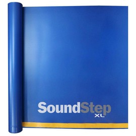 SoundStep XL Underlayment for Laminate, Wood & Pad-Attached Floors – 4'x25' Roll (100 sq. ft) with Attached Vapor Barrier, Sound Reduction, Moisture Protection, Compression Resistant – SSXLPE100BLSS