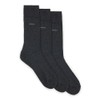 BOSS Men's 3P RS Uni CC Regular_Socks, Charcoal12, 39-42