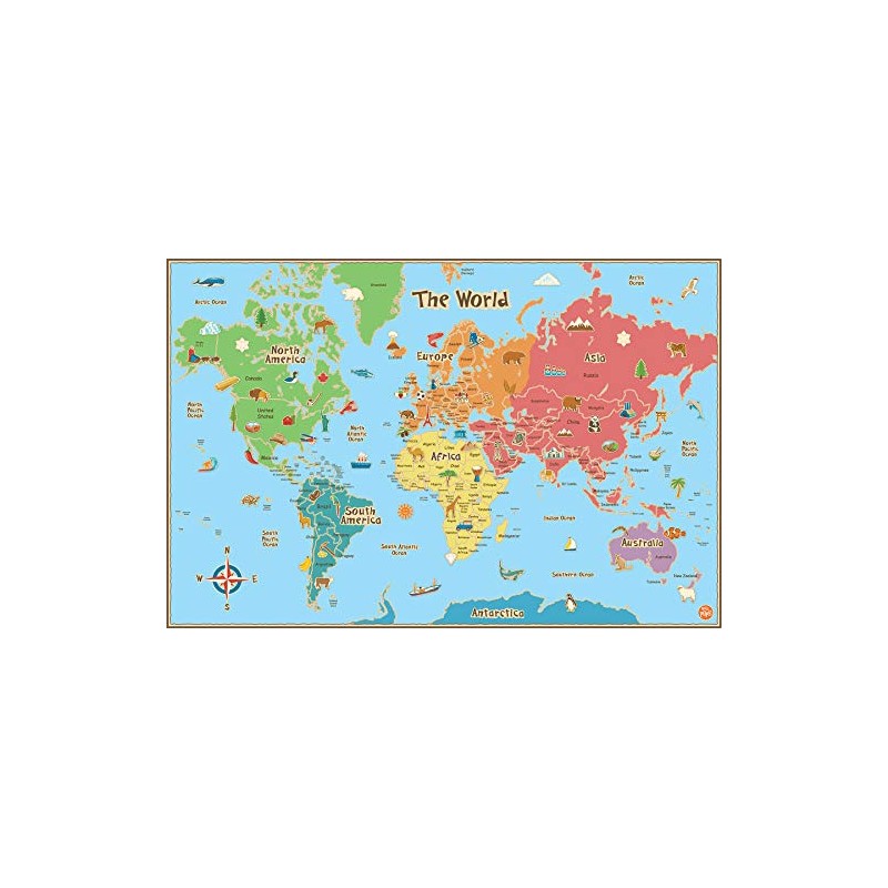 Wall Pops WallPops WPE0624: Kids World Dry Erase Map Decal