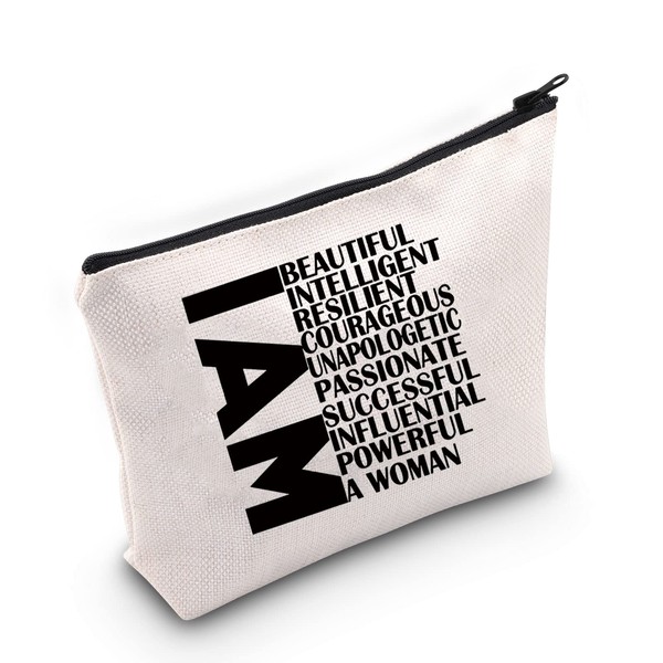 Woman-Power Gift Feminist Gift Women Empowerment Gift I Am A Woman Cosmetic Bag And Travel Make Up Pouch With Zipper Motivational Inspiring Gift