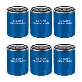 15400-PLM-A02 Heavy Duty Spin-On Oil Filter Compatible with CK30-1 CK35-1 D21A-7/8 JW30-2 Accord CR-V Civic HR-V and Other Models Replaces PF2057 MD135737 BD52007 B1402 P502007 (6PCS)