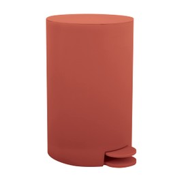 MSV Osaki Cosmetic Bin, Pedal Bin, 3 Litres, with Removable Inner Bucket, Terracotta Red