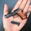 Glodse Mini Gun Keychain, Wooden Pistol Shape Key Chain Accessories,