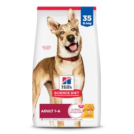 Hill's Science Diet Adult 1-6, Adult 1-6 Premium Nutrition, Dry Dog Food, Chicken & Barley, 35 lb Bag