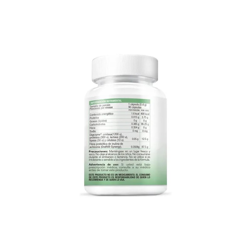 Bio B | Enzimas Digezyme® Prebióticos | 90 Cápsulas Veganas