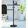 Pool Towel Rack Outdoor, 6 Bars with Top Tray Metal