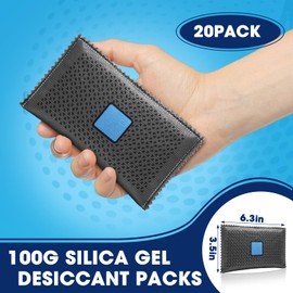 Timgle 20 Pcs 100g Rechargeable Silica Gel Desiccant with Blue Indicating Beads Dehumidifier Bags Moisture Absorbers for Storage Portable Dehumidifier for Car Home Closets Clothes Shoes Jewelry