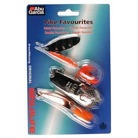 Abu Garcia Pike Favourites – Set of 3 Premium Pike Fishing Lures – Spinners, Spoons & Weedless Lure for Freshwater Predator Fishing – Durable & Easy-to-Fish Lure Pack, Assorted Varied
