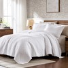WDCOZY 100% Cotton Queen Size Quilt Set - White Ruffle
