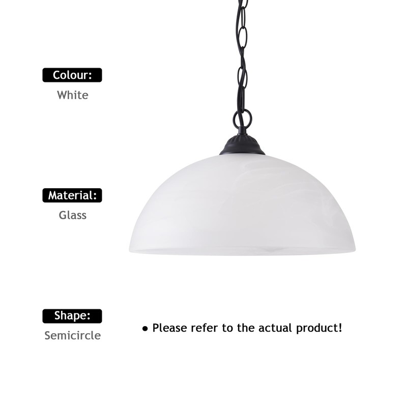 WEIYOUDJ Plug in Pendant Light Alabaster Glass Shade Hanging Lamp