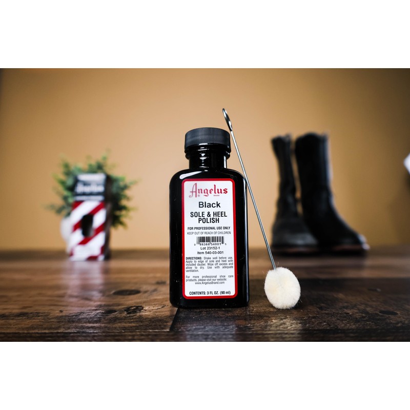 Angelus Leather Sole & Heel Polish Edge Dressing Black 3oz