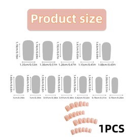 24 Pcs Press on Nails Short,Square Natural Gel False Nails,ABS Plastic Short Press on Nails,for Women Daily Wear