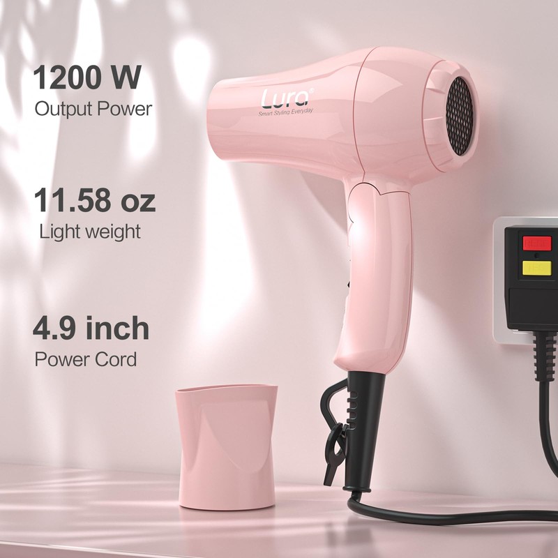 Foldable Travel Hair Dreyr Mini:Dual Voltage Lightweight Blow Dryer with