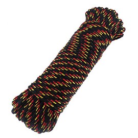 Diamond Braid Nylon Rope,3/16"(5mm) by 100feet Paracord,General-Purpose Utility Rope, Polypropylene Rope, High Strength All Purpose Braided Utility Flag Line,Rope for Indoor or Outdoor Use(Black)